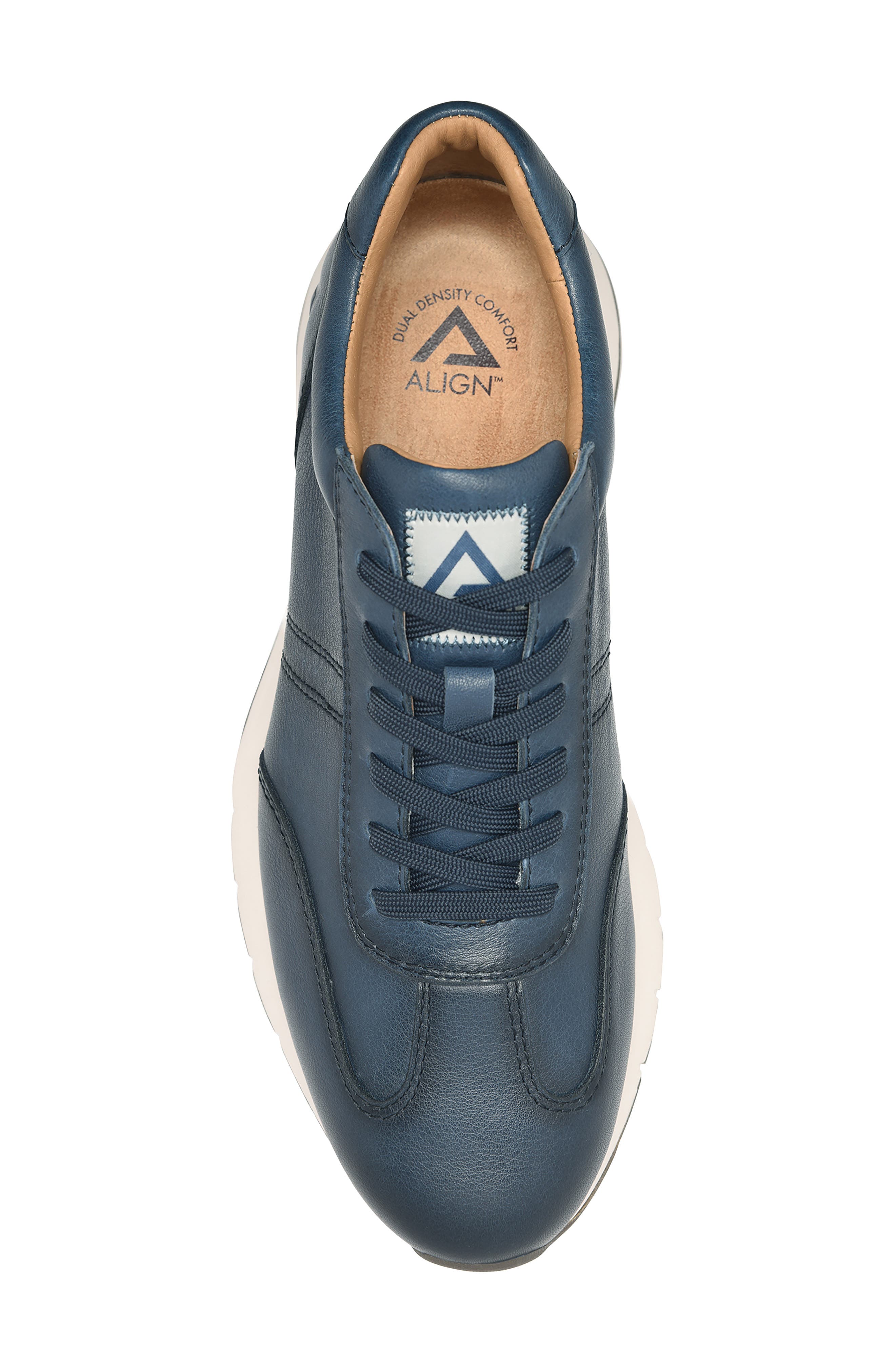 Hudson Faux Leather Sneaker, Alternate, color, NAVY