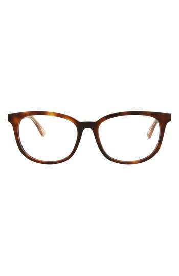 Alexander Mcqueen Mcqueen 51mm Core Square Optical Glasses In Havana Orange