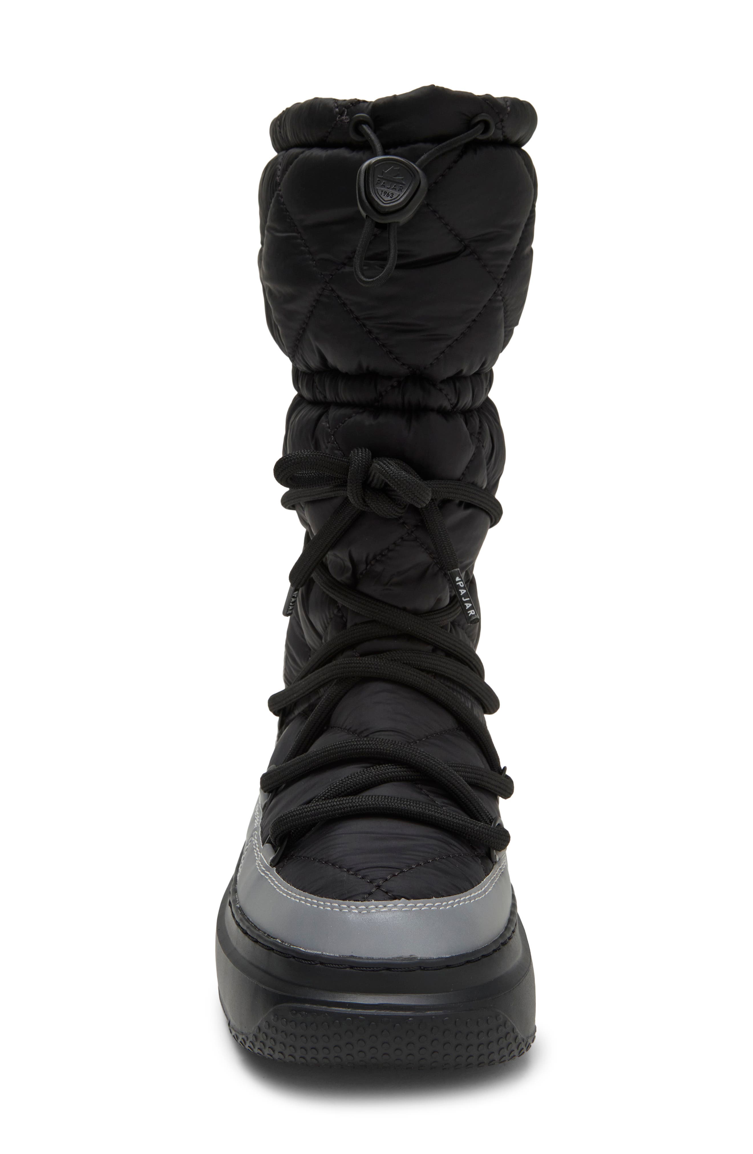 Gravita Mid Leather Boot, Alternate, color, BLACK/ SILVER