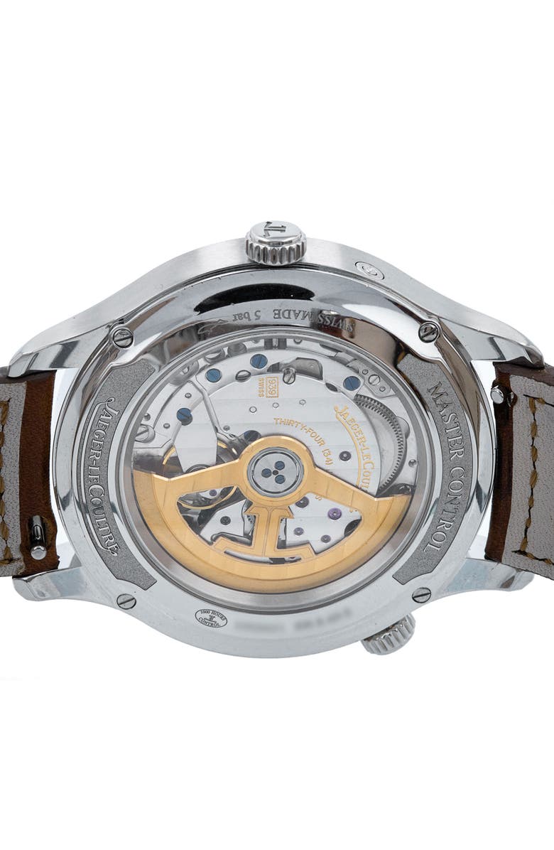 Watchfinder & Co. Jaeger-LeCoultre Preowned 2022 Master Control Geographic 4128420 Leather Strap Watch, 40mm, Alternate, color, Silver