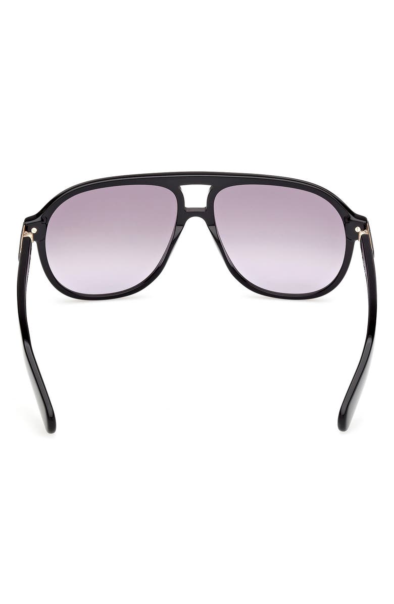 adidas 58mm Pilot Sunglasses, Alternate, color, Shiny Black / Gradient Smoke