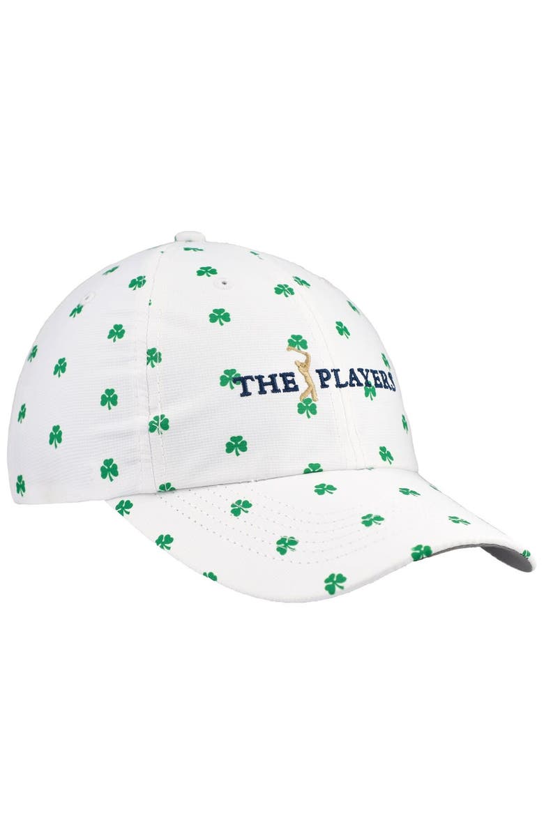 IMPERIAL Men's Imperial White THE PLAYERS Allover Shamrock Print Alter Ego Adjustable Hat, Alternate, color, 