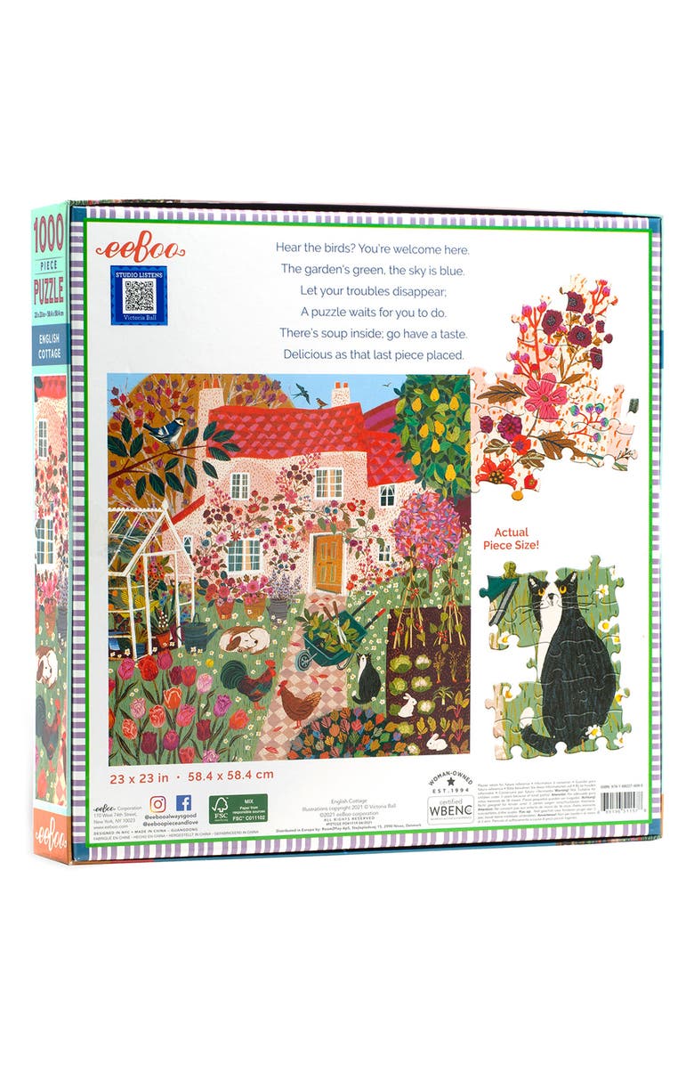 eeBoo English Cottage 1000-Piece Square Puzzle, Alternate, color, 