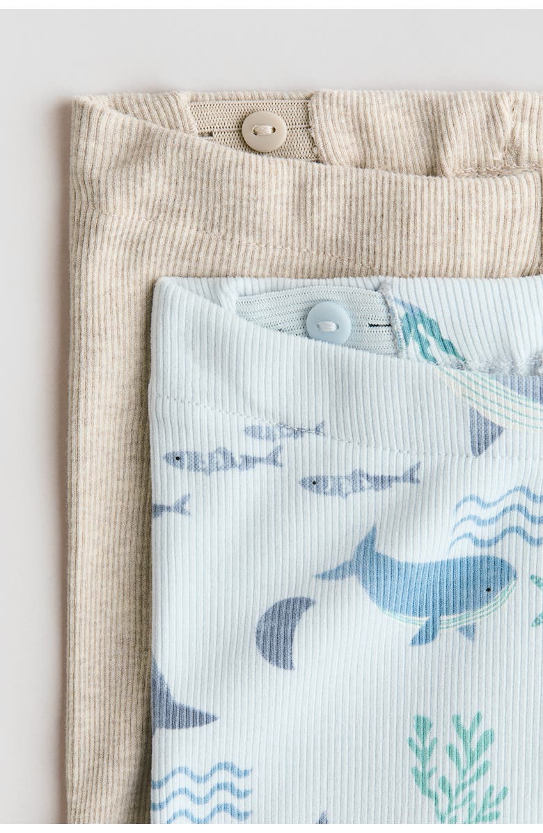 H&M 2-pack Cotton Jersey Shorts, Alternate, color, Light Blue/Whales