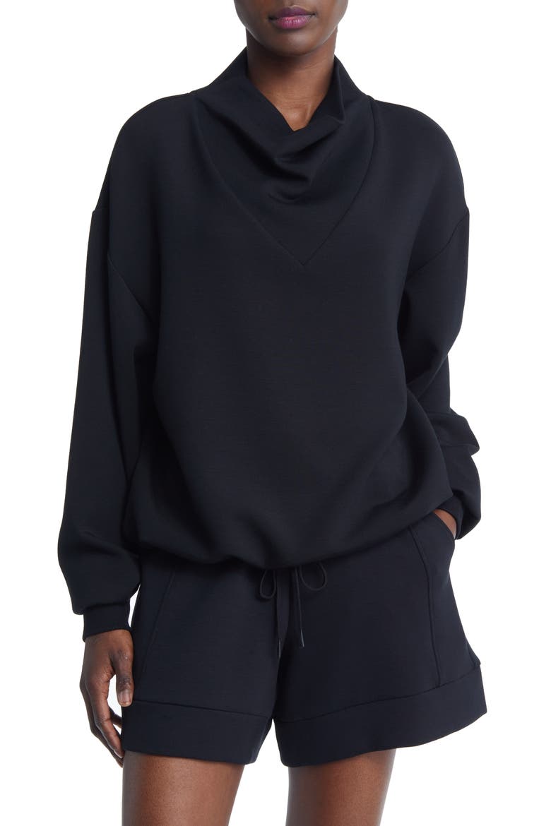 Betsy Funnel Neck Sweatshirt, Main, color, BLACK