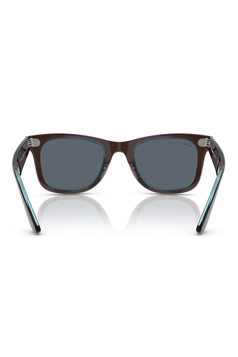 Classic Wayfarer 50mm Sunglasses, Alternate, color, BROWN ON TRANSPARENT BLUE