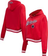 PRO STANDARD Women's Pro Standard Red Washington Wizards Script Tail Cropped Pullover Hoodie
