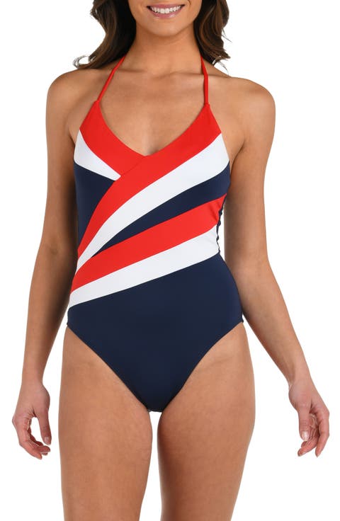 Americana Halter One-Piece Swimsuit