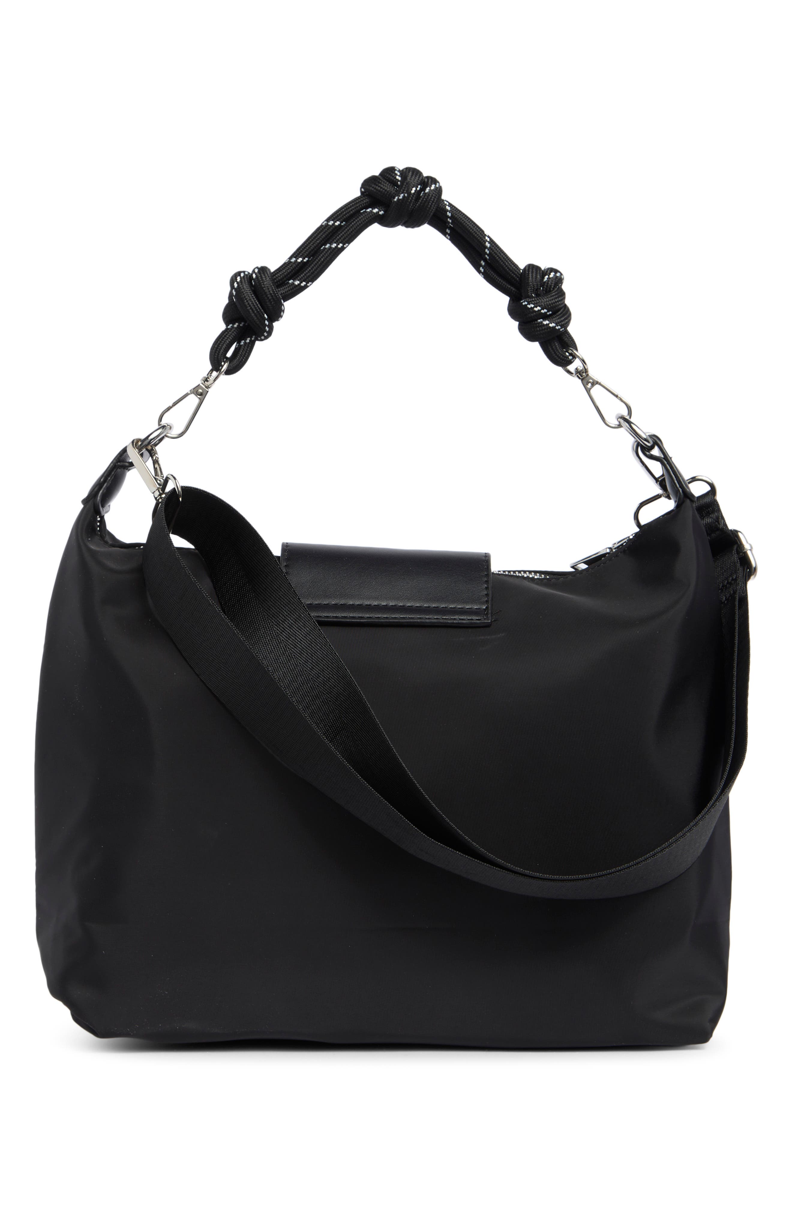 URBAN EXPRESSIONS HANDBAGS Nylon Flap Crossbody Bag, Alternate, color, Black