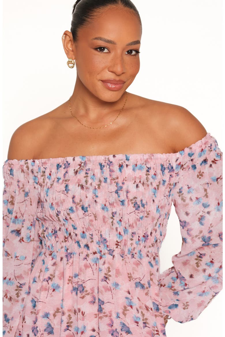 Harlon Off-the-Shoulder Maxi Dress, Alternate, color, PINK FLORAL