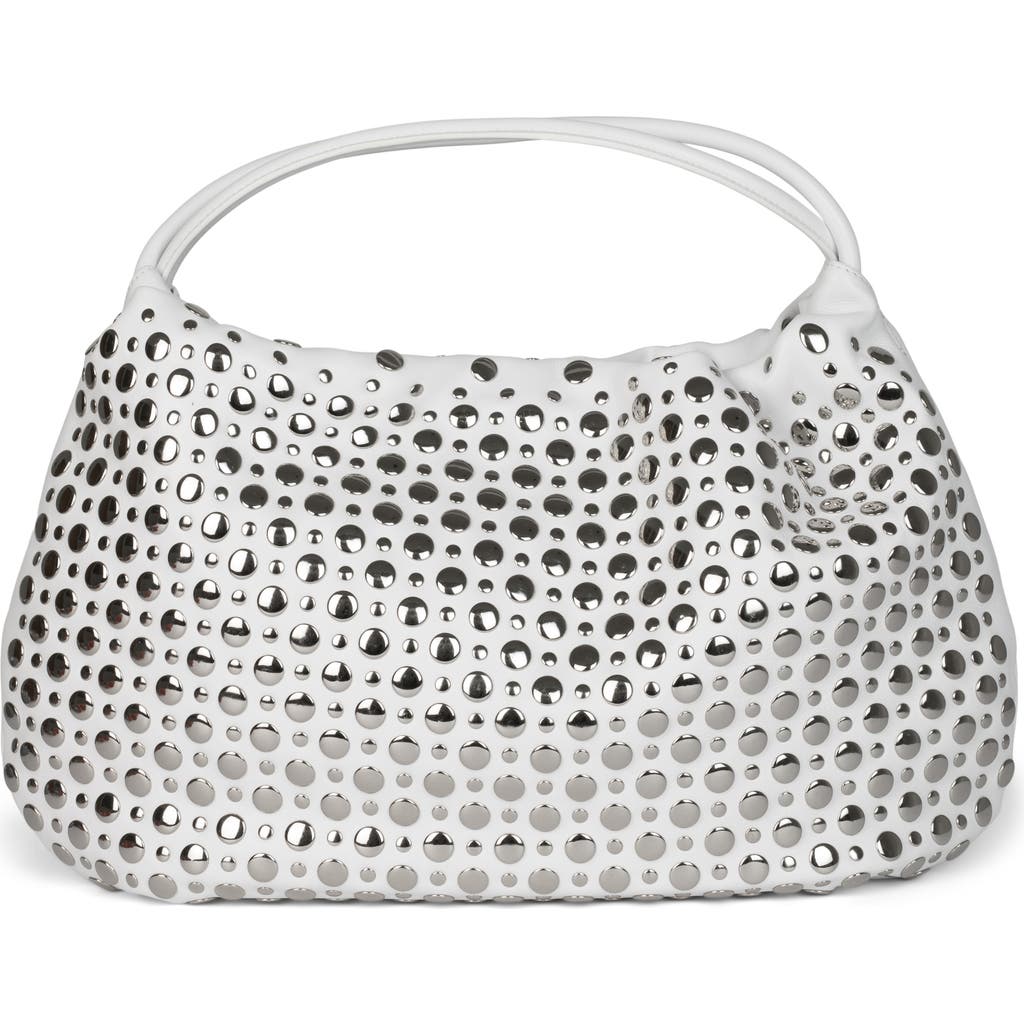 Jeffrey Campbell Brat Leather Shoulder Bag In Silver