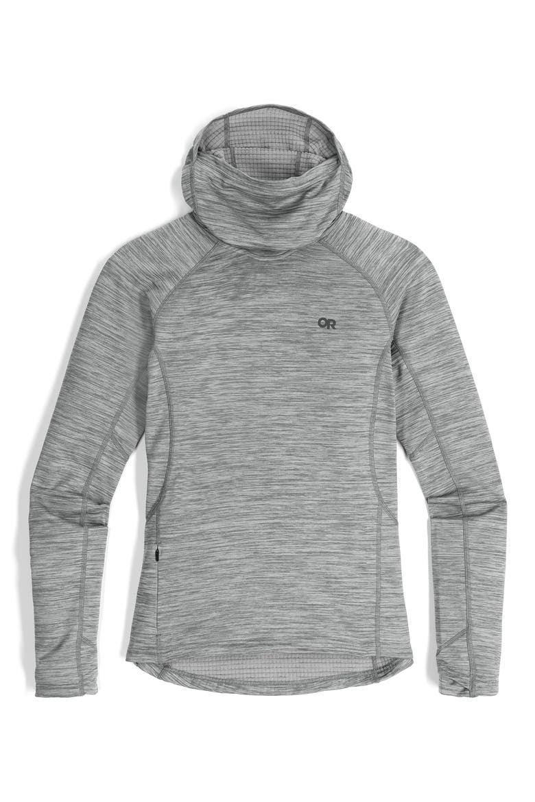 Vigor Grid Fleece Quarter Zip Hoodie, Alternate, color, GREY HEATHER