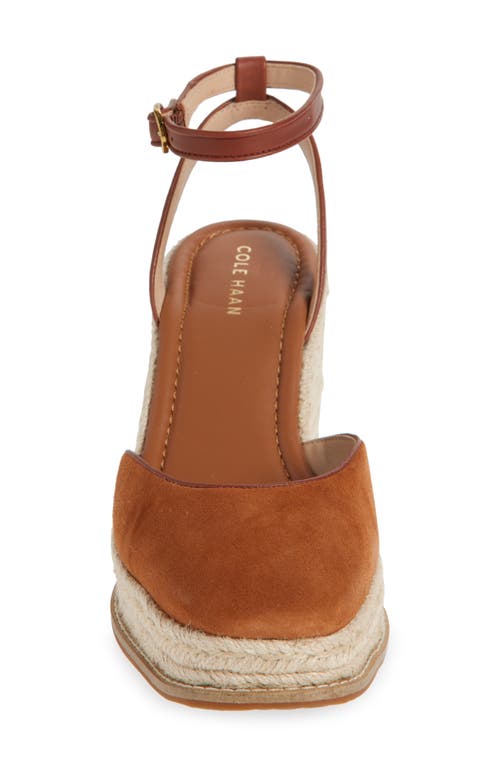 Cole Haan Kyra Cloudfeel Wedge Sandal In British Tan Suede
