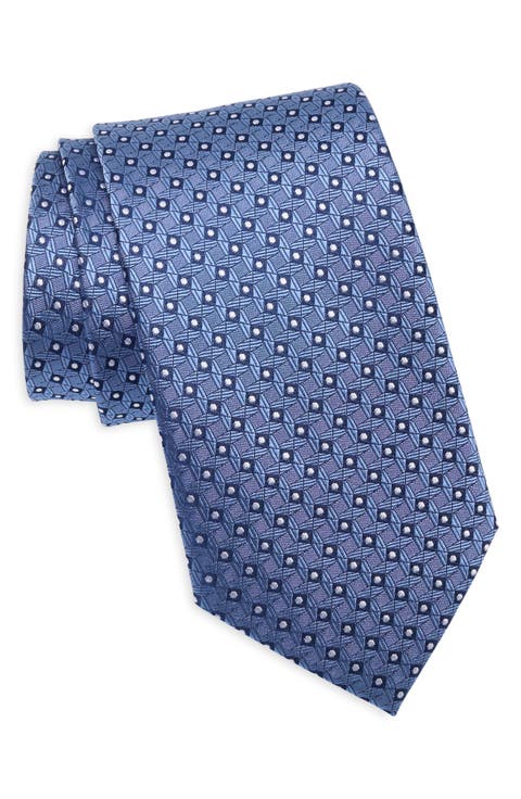 Neat Print Silk Tie