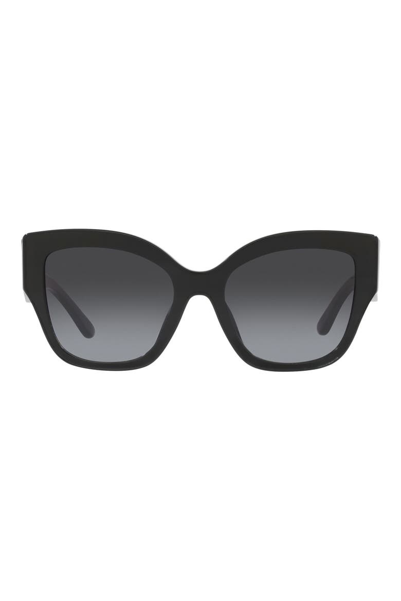 54mm Gradient Butterfly Sunglasses, Main, color, BLACK