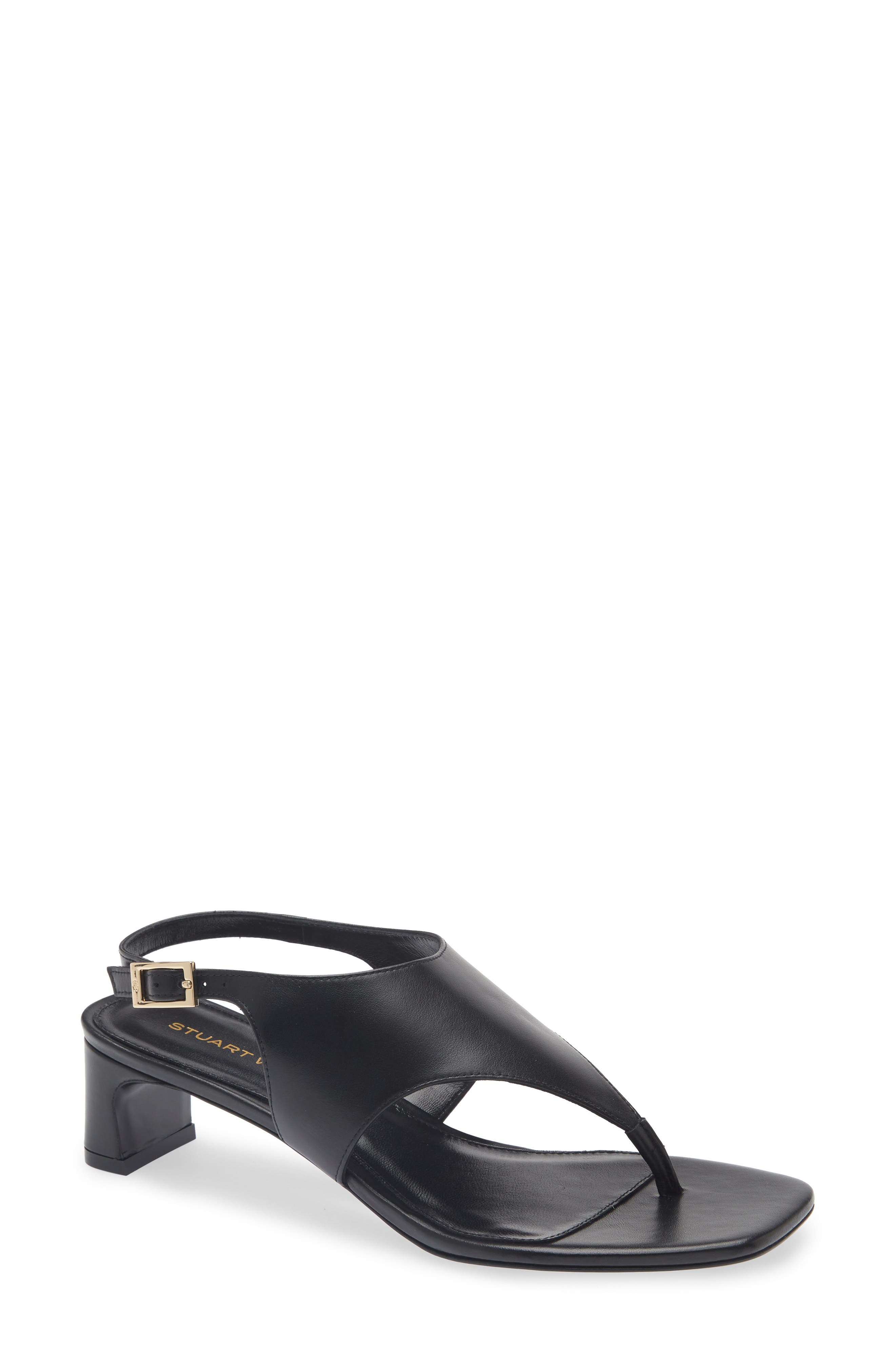 Stuart Weitzman Ankle Strap Sandal, Main, color, Black