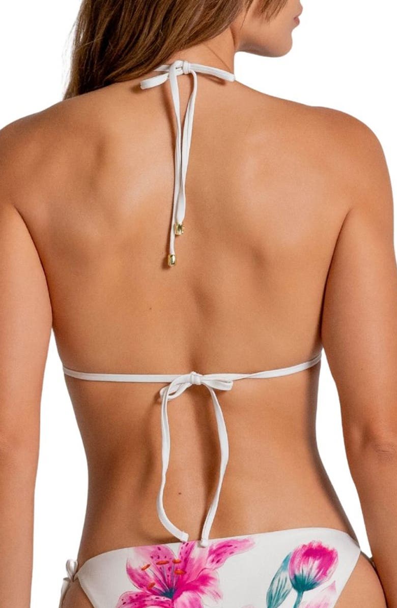 Cosita Linda Beaded Floral Triangle Bikini Top, Alternate, color, 