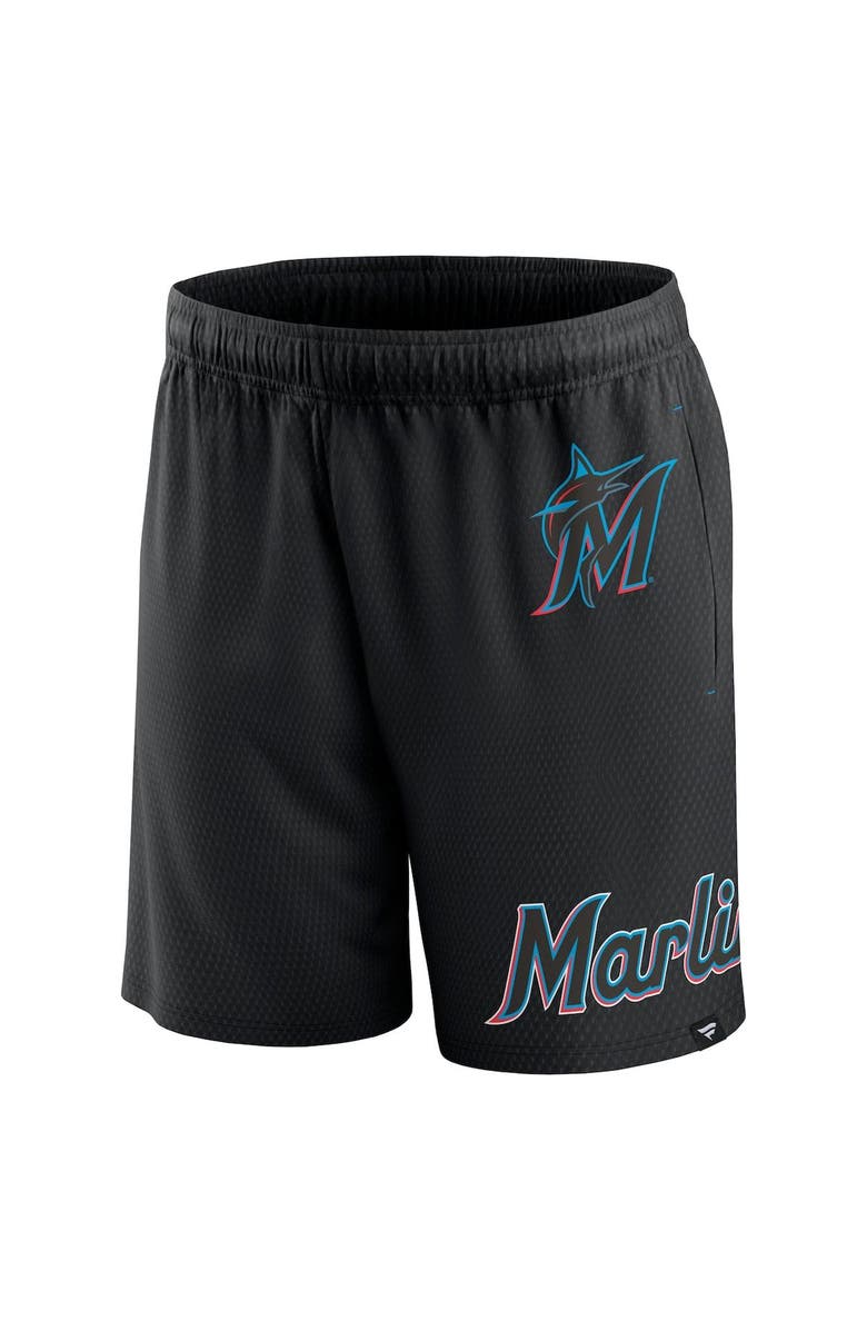 FANATICS Men's Fanatics Branded Black Miami Marlins Clincher Mesh Shorts, Alternate, color,