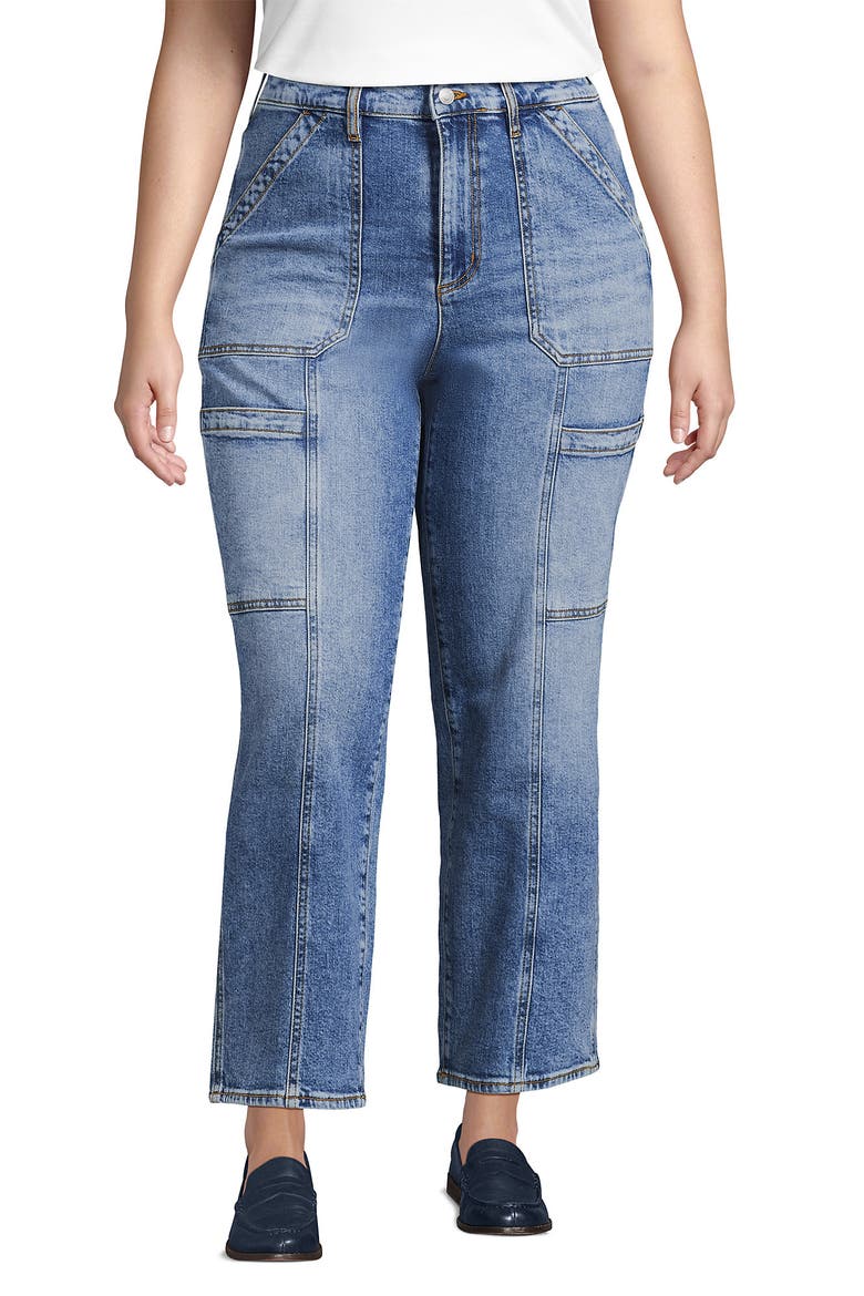 Denim High Rise Utility Cargo Ankle Jeans, Main, color, Beau Blue
