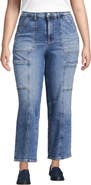 Lands' End Denim High Rise Utility Cargo Ankle Jeans
