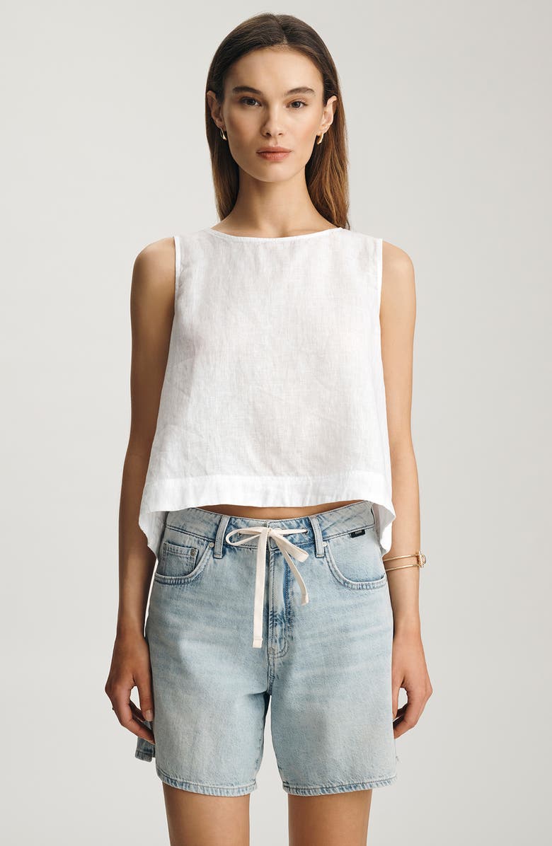 Mavi Jeans Nella Drawstring Mid Thigh Denim Shorts, Alternate, color, Denim Light Blue