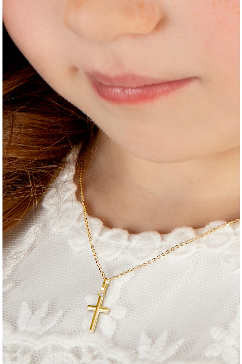 14K Gold Everlasting Faith Cross Necklace, Alternate, color, 14K Yellow Gold