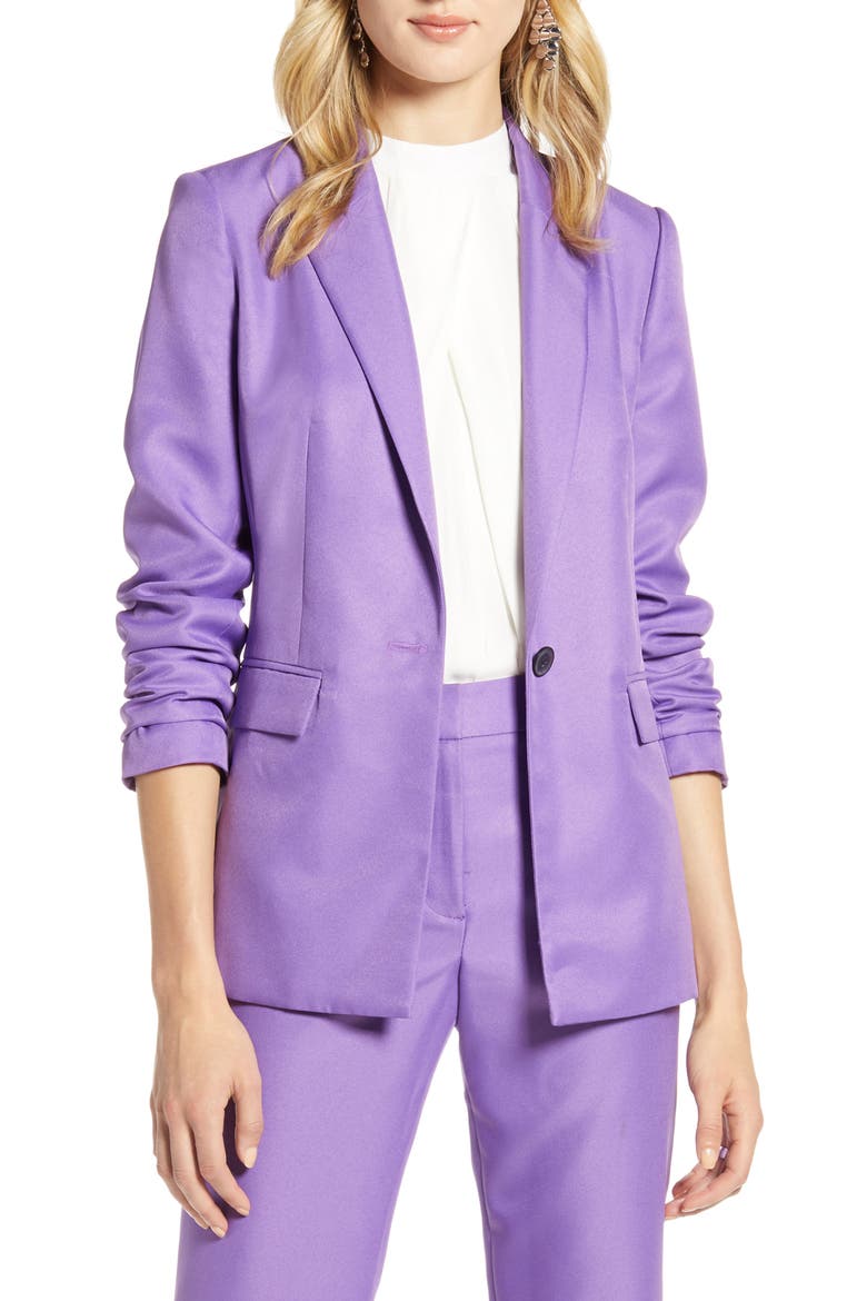 Single Breasted Blazer, Main, color, PURPLE DEWBERRY