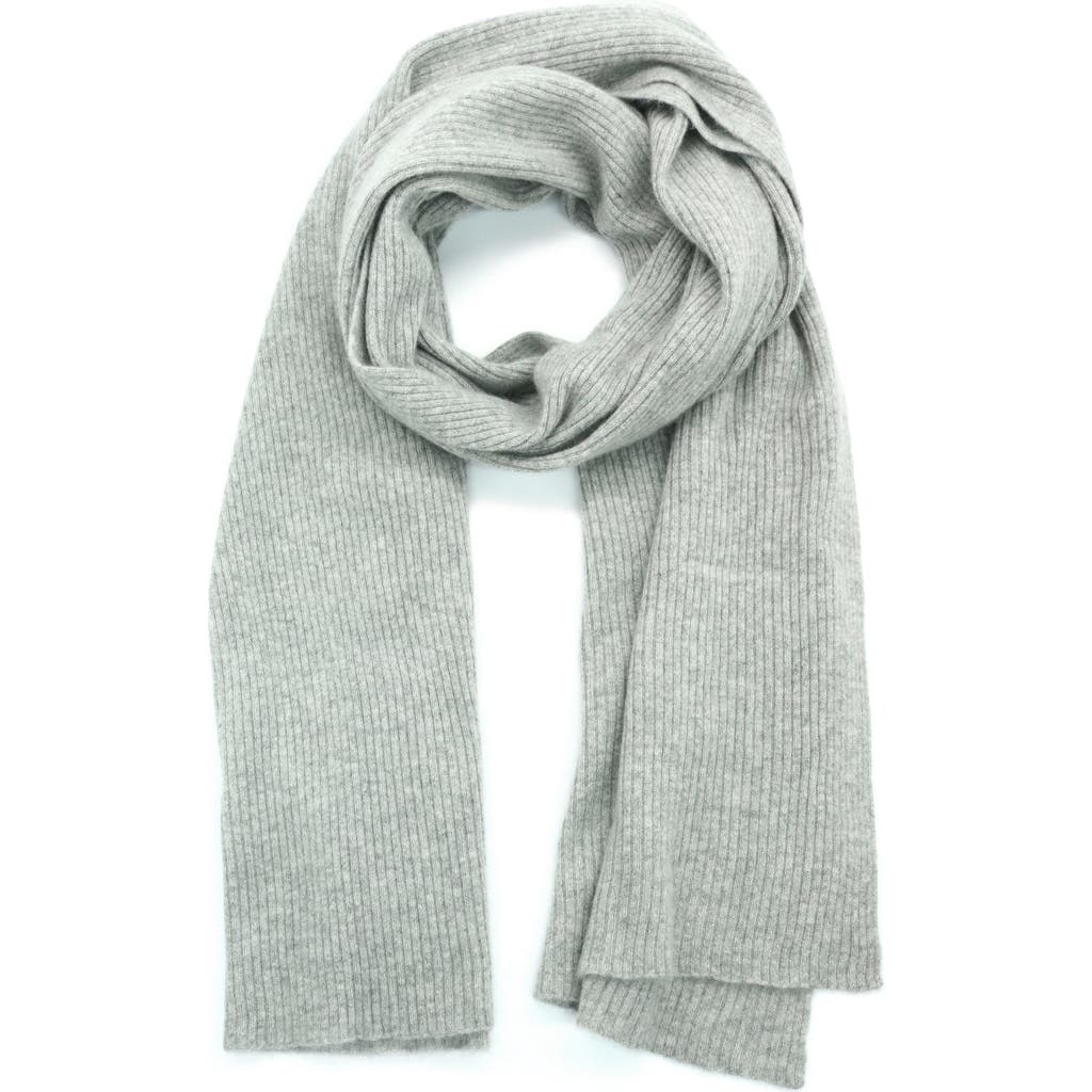 Portolano Cashmere Ribbed Wrap Scarf In Gray