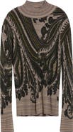 Etro Print Stripe Rib Sweater