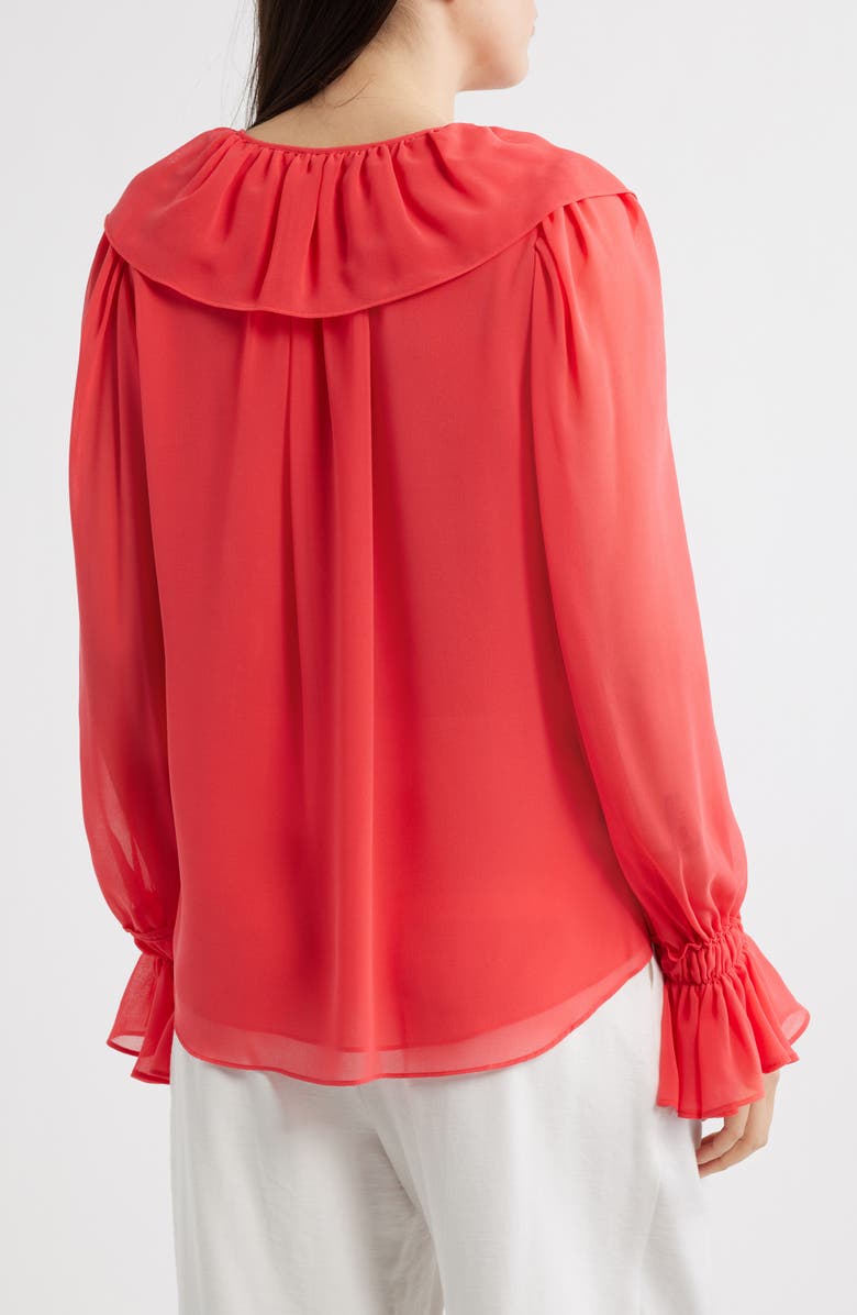 KOBI HALPERIN Joslyn Ruffle Top, Alternate, color, Bright Coral