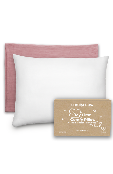 Toddler Pillows with Soft Muslin Pillow Case