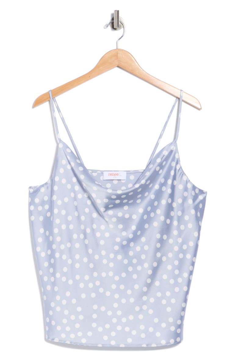 Cowl Neck Satin Camisole, Alternate, color, STEEL BLUE