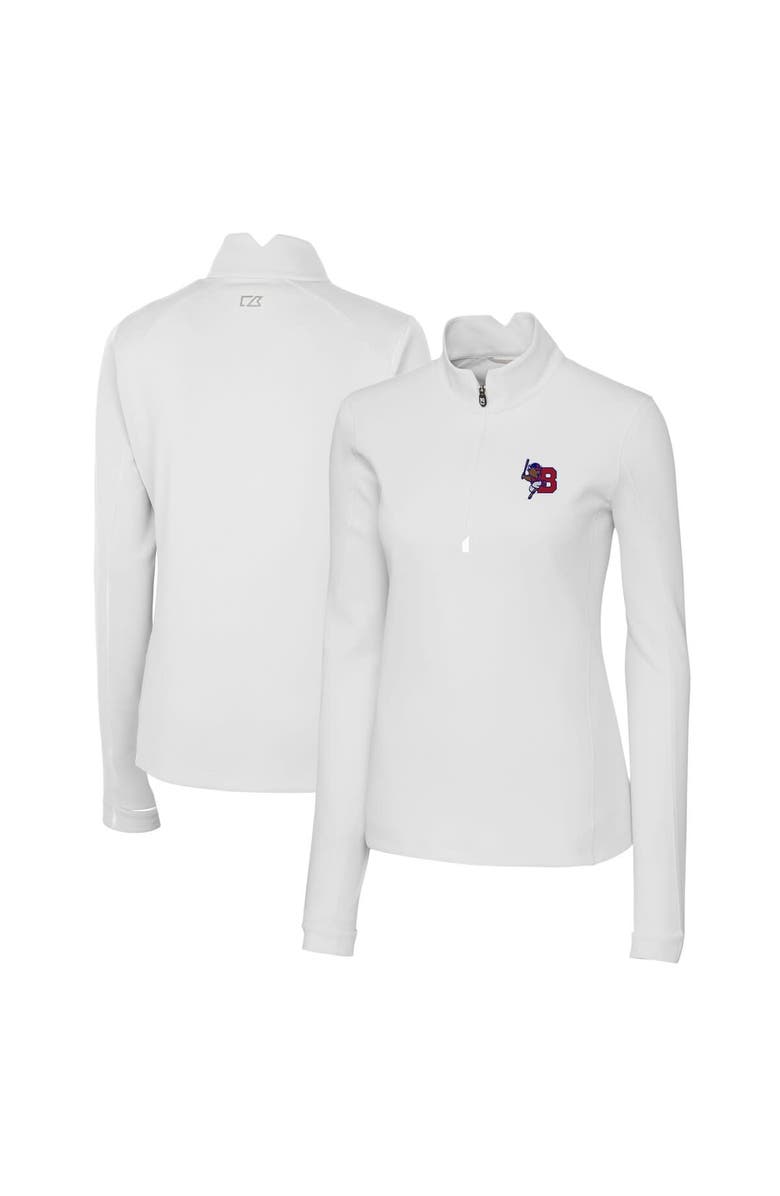 Cutter & Buck Women's Cutter & Buck White Buffalo Bisons Traverse DryTec Stretch Quarter-Zip Pullover Top, Alternate, color,