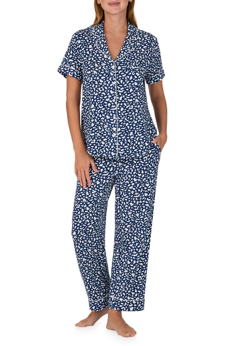 print crop pajamas, Main, color, DARK BLUE/ PRINT
