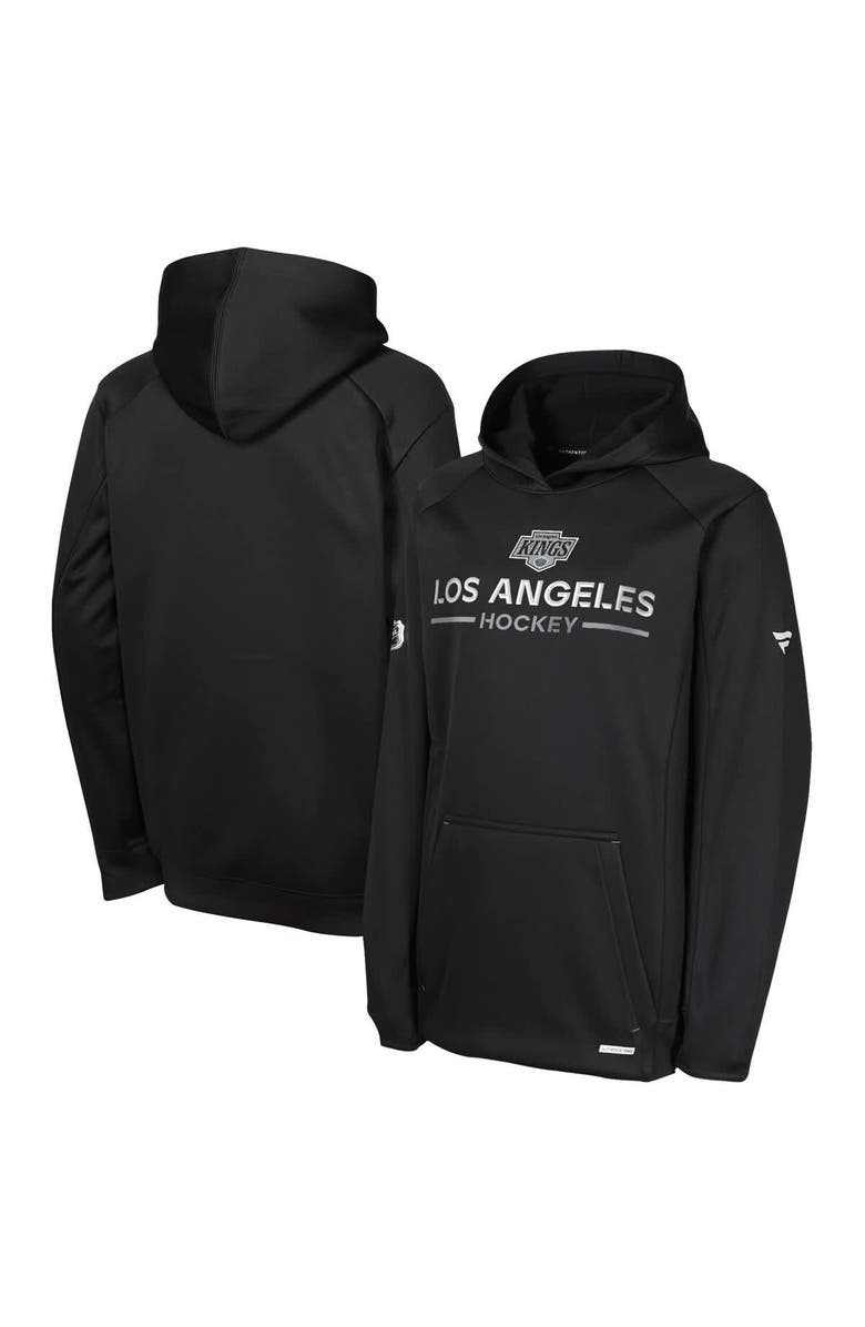 FANATICS Youth Fanatics Black Los Angeles Kings Authentic Pro Rink Raglan Hoodie, Main, color, Black
