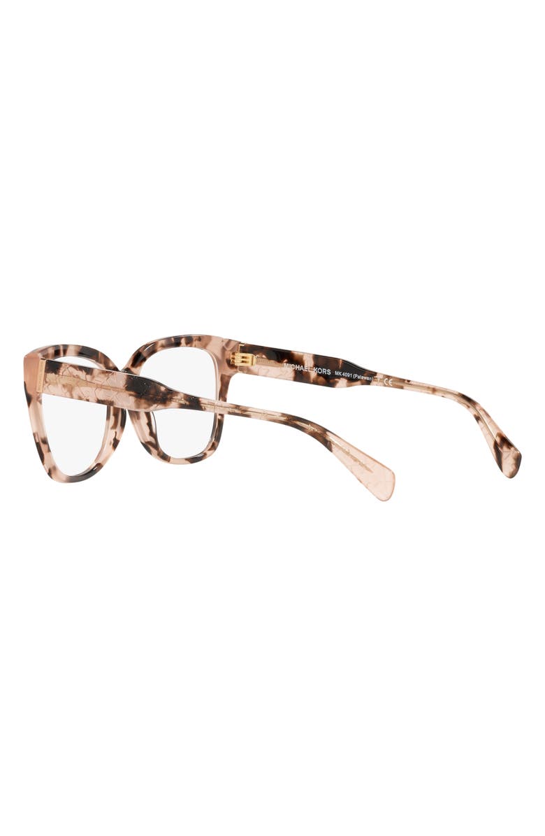 Michael Kors Palawan 54mm Square Optical Glasses, Alternate, color, Pink Tortoise