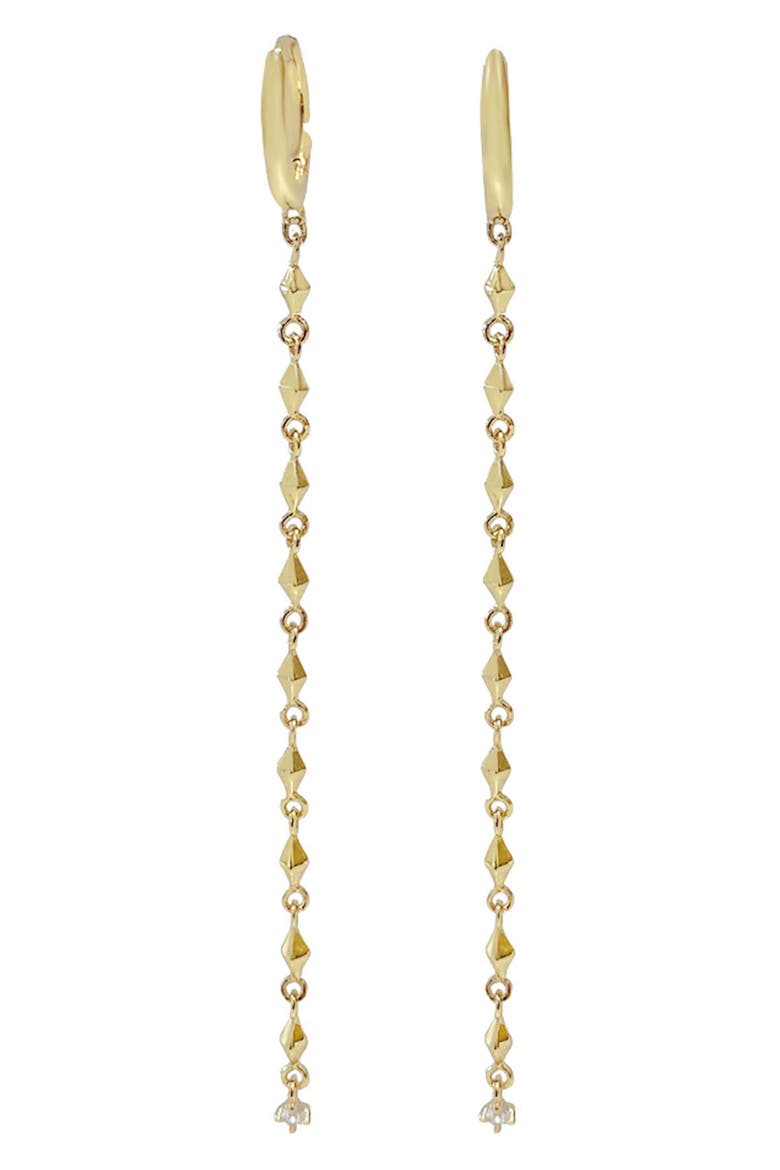 Drop Huggie Hoop Earrings, Main, color, GOLD