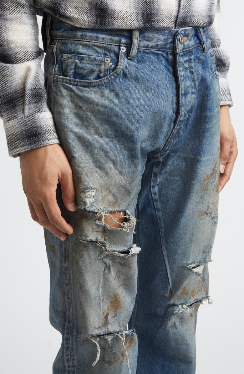 Rick Owens DRKSHDW Kurdt Destroyed Jeans, Alternate, color, Vintage Wash