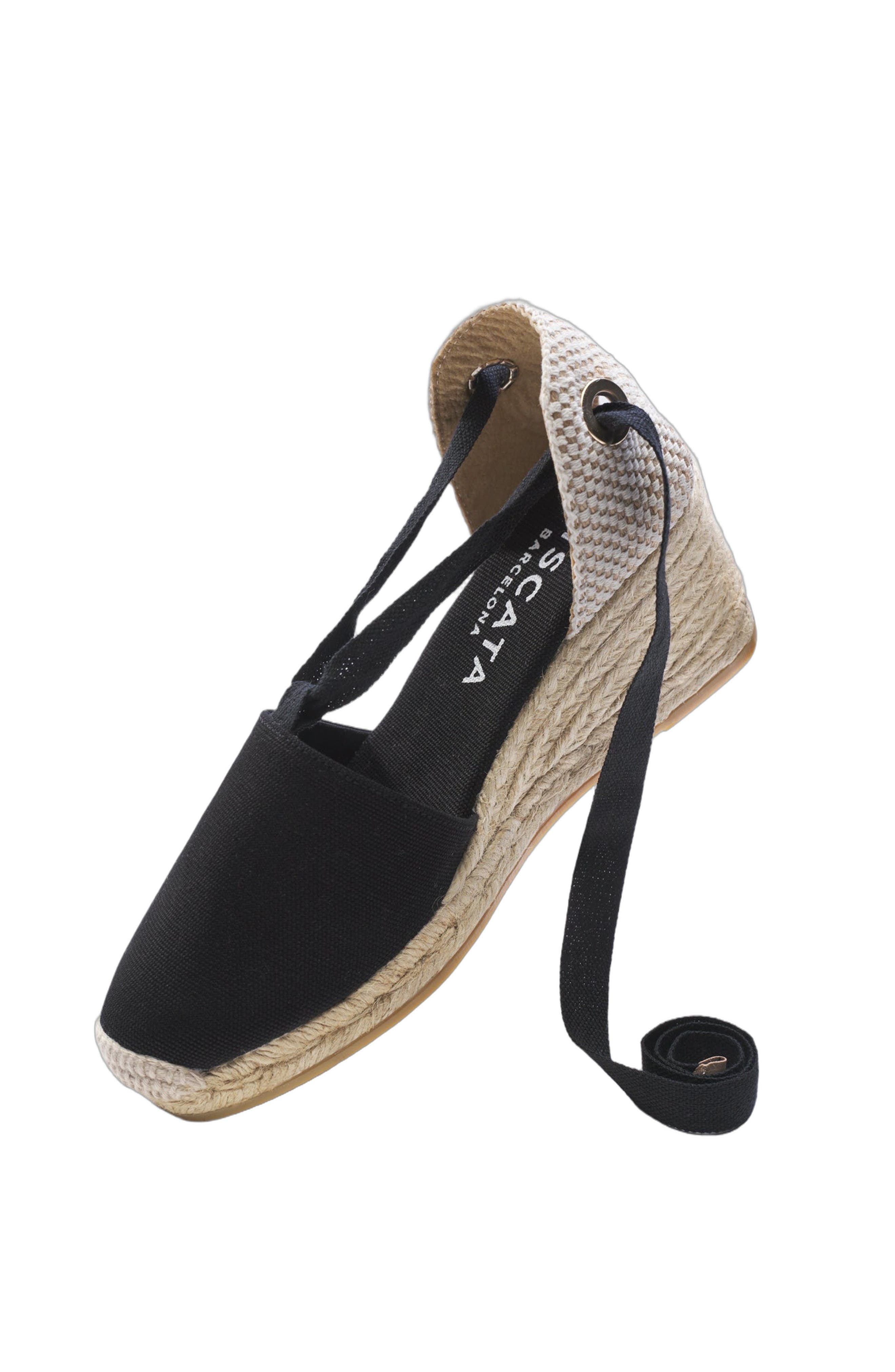 VISCATA Escala Canvas Espadrille Wedges, Alternate, color, Black
