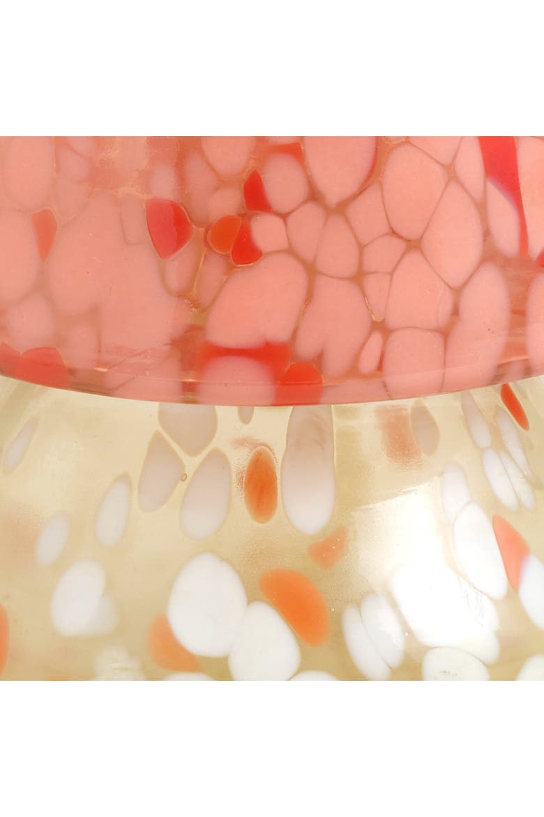 Aravali Glass Candle Holder 5.5" x 5.5" x 7" Ambient Decor, Alternate, color, Pink