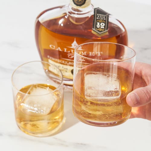 Viski Raye Crystal Whiskey Tumblers Set Of 2 In Clear