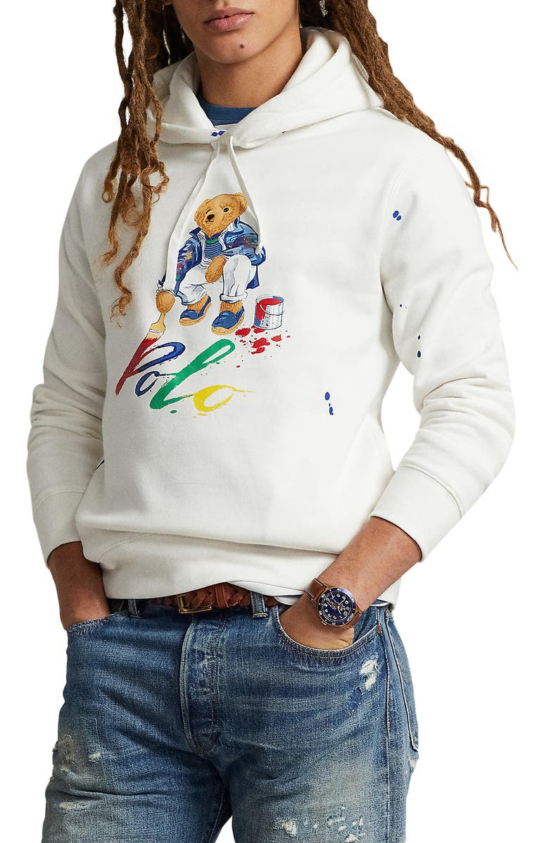 Polo Ralph Lauren Painter Bear Pullover Hoodie, Main, color,