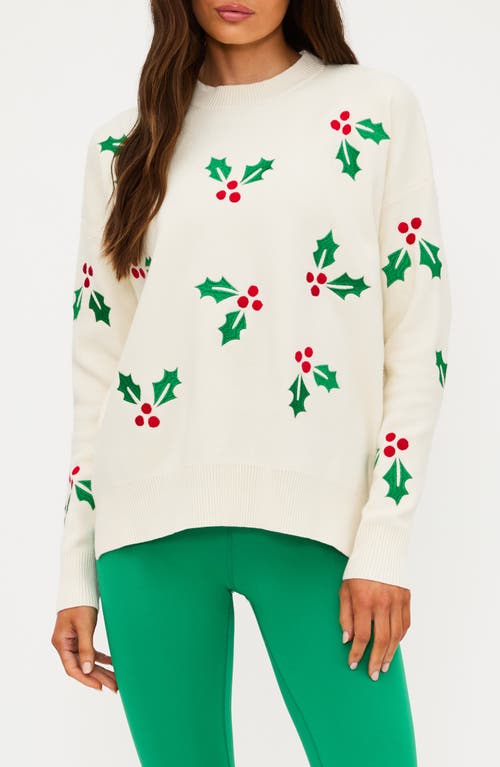 Beach Riot Callie Frosted Holly Sweater In Green