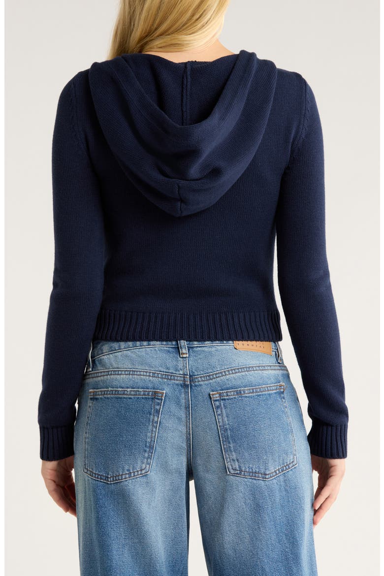 Skylar Front Zip Sweater Hoodie, Alternate, color, NAVY