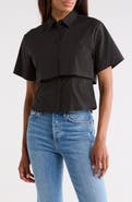 JASON WU Short Sleeve High-Low Button-Up Shirt