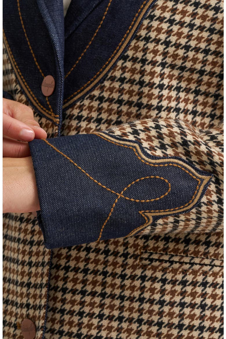 Houndstooth Cotton Blazer, Alternate, color, RINSE