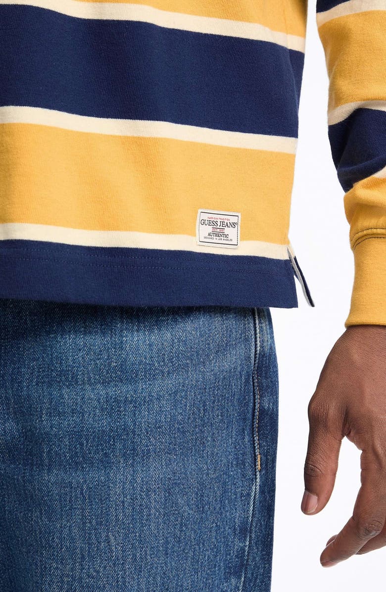 GUESS JEANS Stripe Rugby Shirt, Alternate, color, Bright Multi