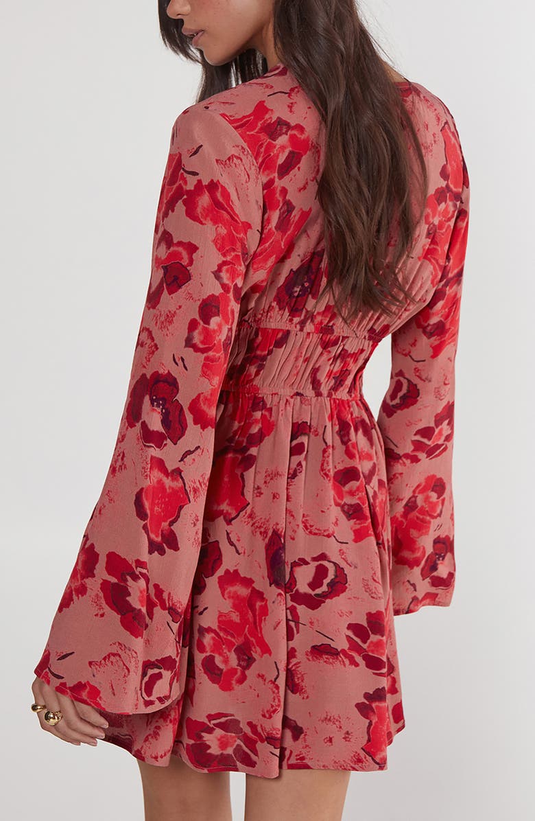 NASTY GAL Floral Print Long Sleeve Minidress, Alternate, color,