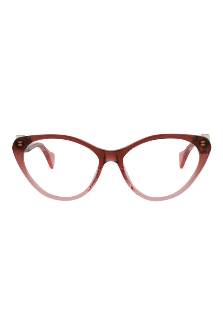 52mm Cat Eye Optical Glasses, Main, color, BURGUNDY BURGUNDY TRANSPARENT
