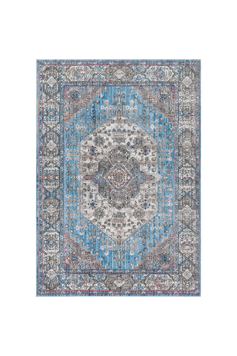 Kesan Vintage Medallion Area Rug, Alternate, color, Turquoise/Gray